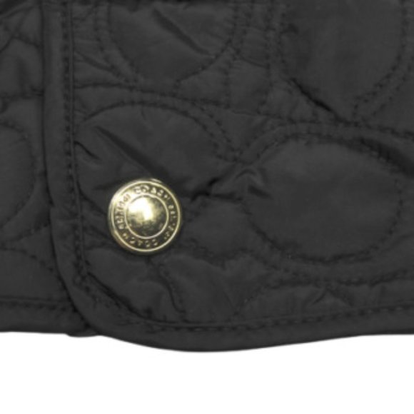 Coach Womens Jacket M Quilted Black Pink Monogram Designer Fashion - Picture 7 of 8